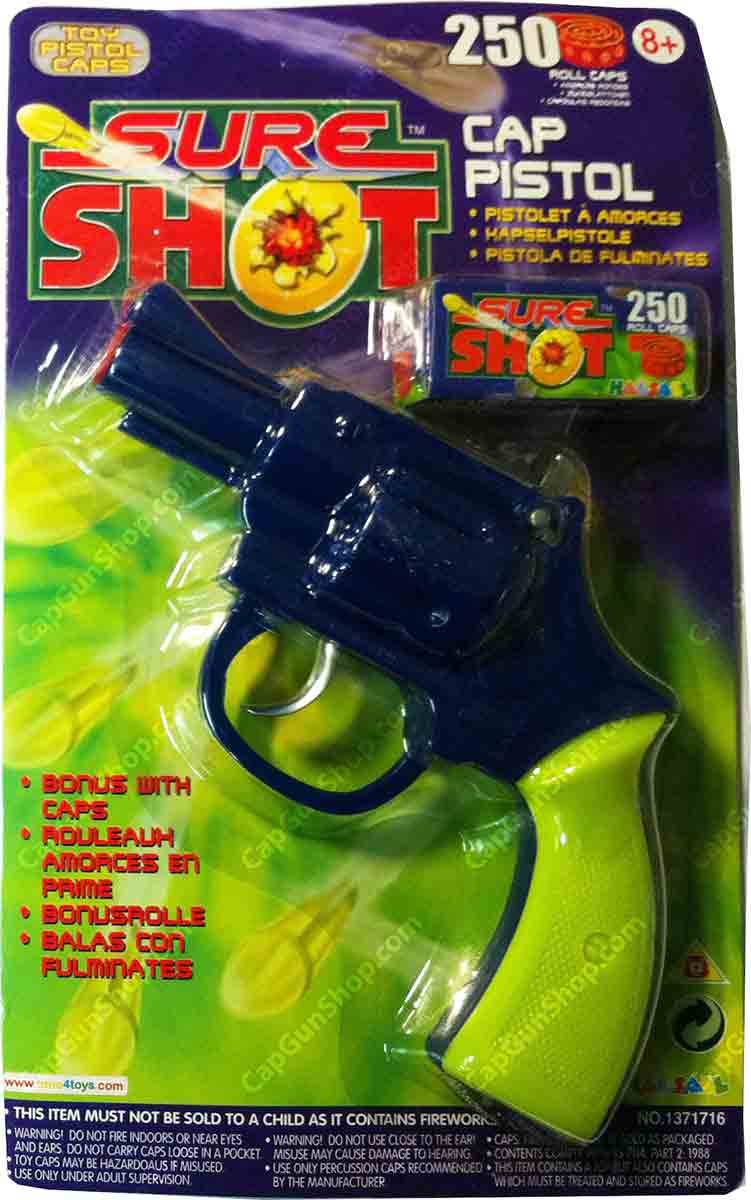 Sure Shot Cap Gun with 250 shot paper caps Revolver design