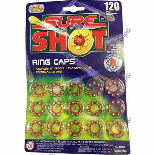 Sure Shot 8 Ring Shot Caps x 15 Rings – 120 Shots