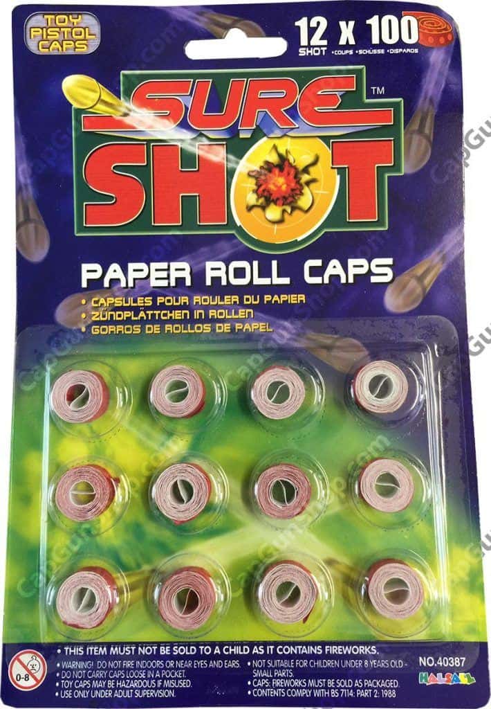 Sure Shot 100 Shot Paper Caps X 12 Rolls 1200 Shots